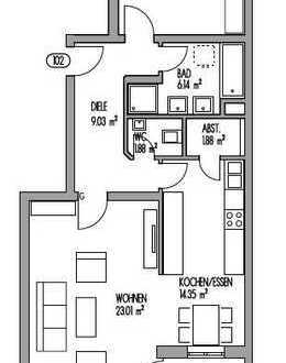 Schöne 2-Zimmer-EG-Wohnung mit Terrasse in Aichach