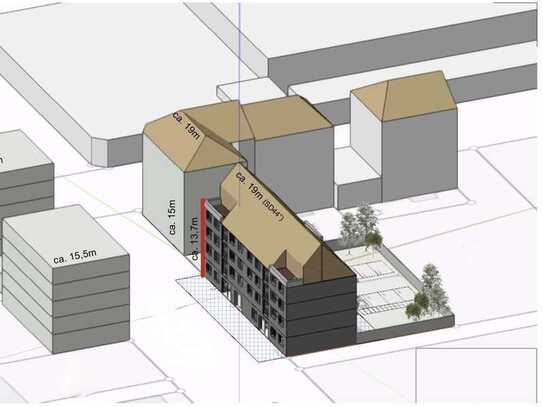 + Bauland mit Vorbescheid: Neubau 4-geschossiges Wohnhaus (18 WE) - Leipzig-Plagwitz +