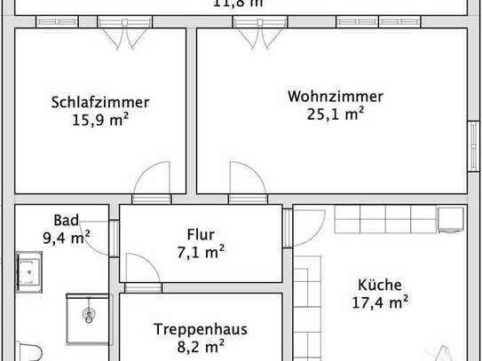 Charmante 2-Zimmer-Wohnung mit lichtdurchflutetem Wohnbereich und Südbalkon, ideal für Naturfreunde