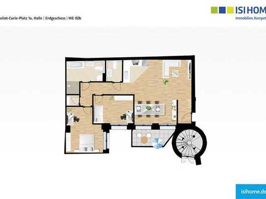 Denkmal "Château de Curie": charmante 3-Zimmer-Wohnung - WE02b