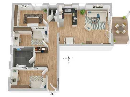 4 Zimmerwohnung mit 104 m² und Garten