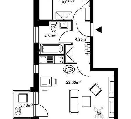 1600/81108/33 Schöne Zweizimmerwohnung im III. Obergeschoß mit Balkon