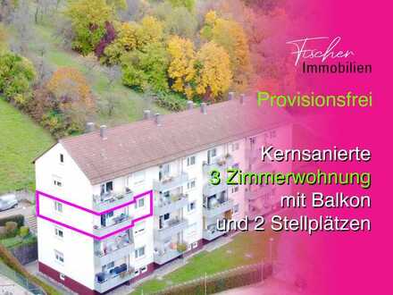 Kernsanierte 3 Zimmerwohnung mit Balkon und 2 Stellplätze