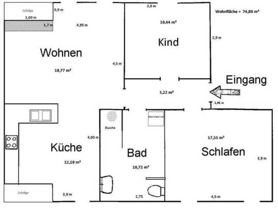 moderne Dachgeschoß Wohnung zu vermieten