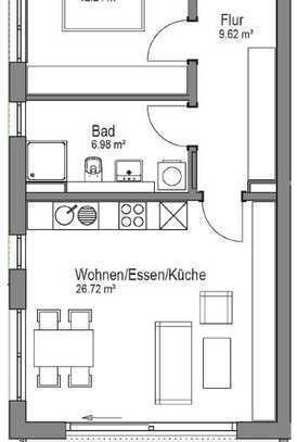 2-Zimmer-Wohnung | Dachgeschoss | barrierefrei mit Aufzug | überdachter Balkon | Tiefgarage | NEUBAU