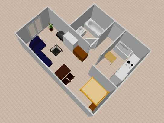 Einzugsbereit! 1 Zimmer Wohnung mit TG-Stellplatz und separater Küche