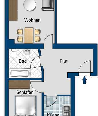 2 Zimmer Wohnung mit Holzdielen Böden