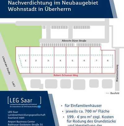 8 Wohnbaugrundstücke im Robert-Schuman-Weg in Überherrn