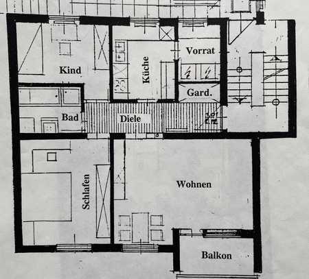 Freundliche 3,5-Zimmer-Hochparterre-Wohnung mit Balkon und Einbauküche in Roth