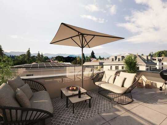 Luxuriöse Penthouse-Wohnung mit Dachterrasse und Berglick!