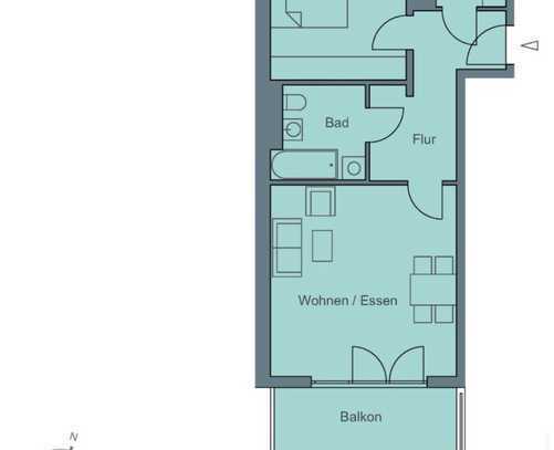 Geschmackvolle 2-Zimmer-Wohnung mit gehobener Innenausstattung mit Balkon und EBK in Neubiberg