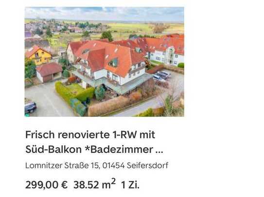 Ansprechende 1-Zimmer-Wohnung mit Balkon in Seifersdorf