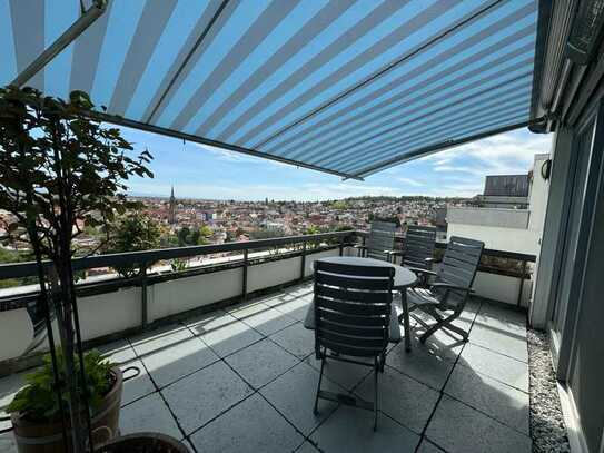 Penthouse Wohnung mit 2 Terrassen mit Traumausblick Rheinebene und über Bad Dürkheim (von Privat)