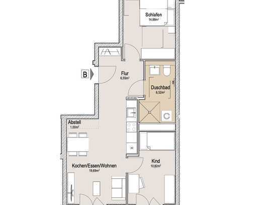3 Zimmer 60,53 m² Etagenwohnung in Landsberg am Lech