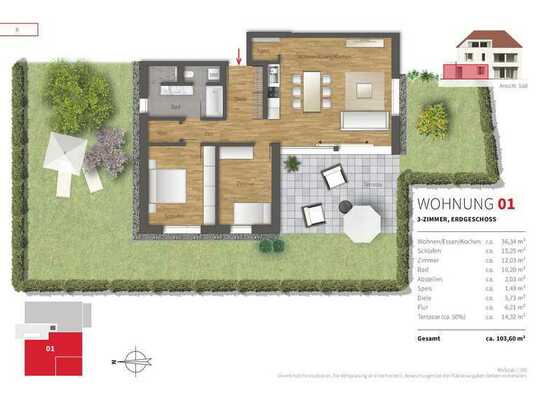 Gartenwohnung in Bad Wörishofen - Modernität trifft auf gefördertes Effizienzhaus 40!