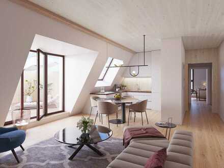 Natürliches Licht und Charme: 2-Zimmer-Dachgeschosswohnung mit Terrasse im Herzen des Kaskelkiez
