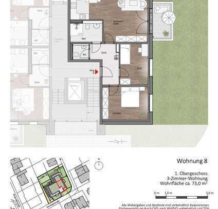 3-Zimmer-Neubauwohnung (11.2022) im Energiesparhaus in Niederkassel Rheidt