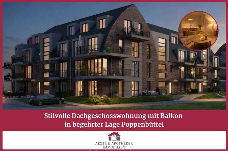 Stilvolle Dachgeschosswohnung mit Balkon in begehrter Lage Poppenbüttel