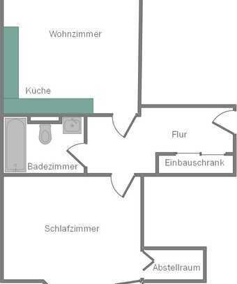 Exklusive 2-Raum-Wohnung mit 2 Balkonen, Einbauküche und TG- Stellplatz in Nürnberg