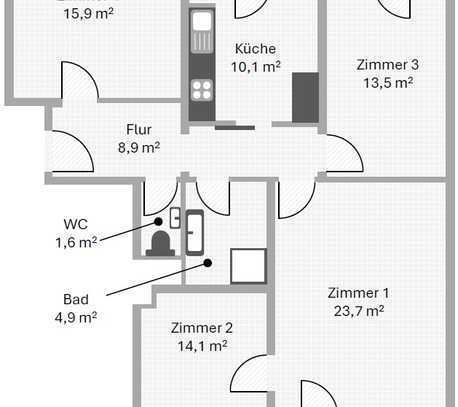 Erstbezug nach Sanierung – 4 Zimmer, 2 Loggien, hochwertige Küche