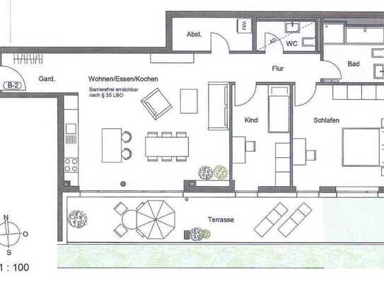 stilvolle 3,5-Zimmer-Hochparterre-Wohnung mit Einbauküche und Balkon in Pforzheim