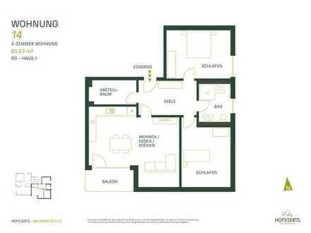 HOFVIERTL - Am Koanznfeld
Haus B Nr.14 - Dachgeschoss 3-Zimmer