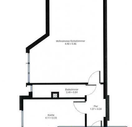 gut vermietete 1-Zimmer-Wohnung zu verkaufen