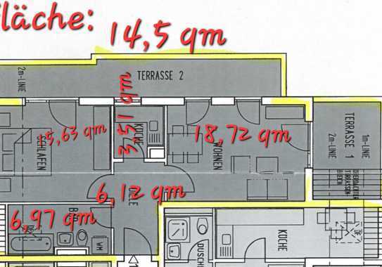 2-Raum-DG-Wohnung mit Einbauküche, Balkon, Terrasse, Tiefgarage, Fahrstuhl