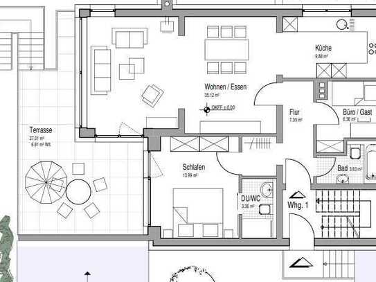 Lichtdurchflutete, sanierte 92m2 plus 35m2 Einlieger, Balkon, Garten