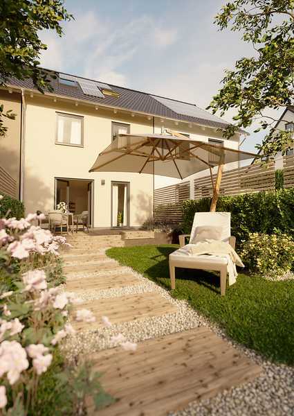 Modernes Reihenhaus- Lebensqualität im Grünen