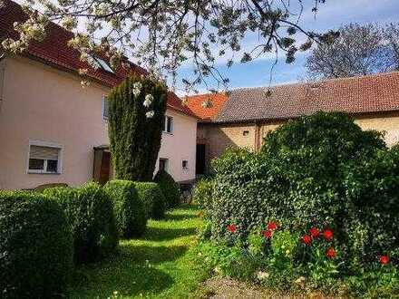 Bestehendes Wohnhaus mit Scheune, Bauland, Garten