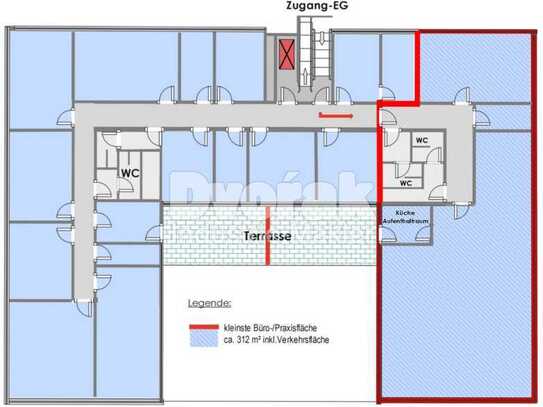 Büro-/Praxisfläche ca. 312 m² inkl. Verkehrsfläche