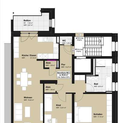 Neubau Erstbezug Mannheim-Lindenhof wunderschöne 3 Zimmerwohnung 3.OG mit Fahrstuhl