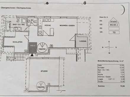 Schöne 3-Zimmer-Maisonettewohnung mit Loggia und Einbauküche in Neuenstadt