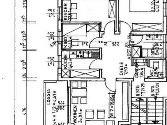 helle 4 Zimmerwohnung mit Balkon