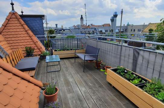 Top 1Raum-Wohnung! Terrasse mit Blick über die Dächer! Mitten in der City!