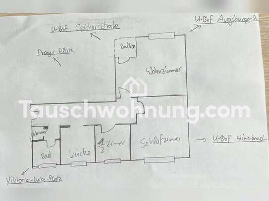 Tauschwohnung: Ruhiges leben zw. Wittenbergpl., Pragerpl+ Viktoria-Luise-Pl