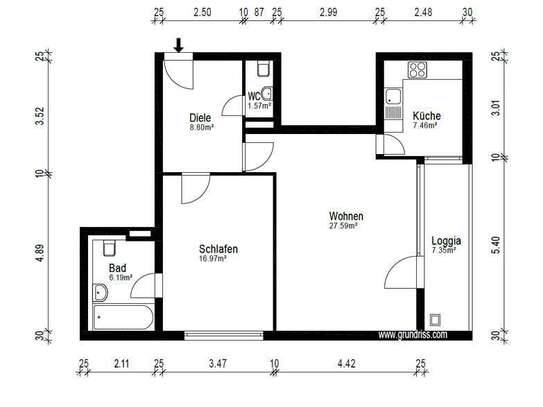 Große 2-Zimmer-Wohnung in Ludwigshafen Mitte