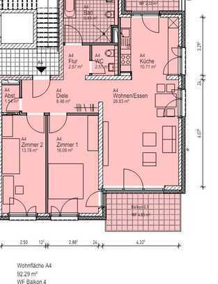 3-Zimmer Obergeschosswohnung mit Balkon - WE A4