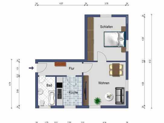 Erstbezug nach umfassender Modernisierung - helle 2,5-Zimmer-Wohnung