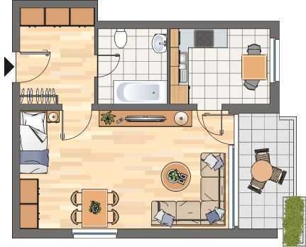 1-Zimmer-Wohnung in Kamen Methler - Balkon - Aufzug