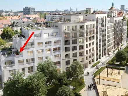 Erstbezug: Wohn-Highlight 2-Zimmer-Wohnung mit großer Dachterrasse am Nockherberg