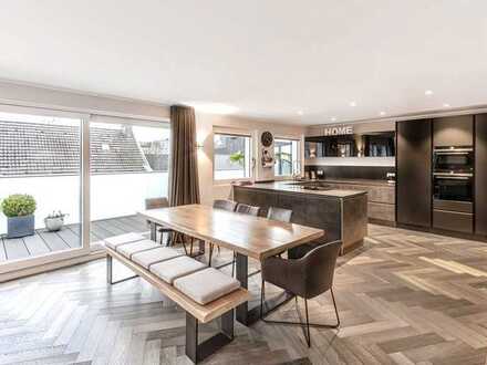 Luxuriöse Maisonette Penthouse-Wohnung mit 2 Bädern, Sauna und Garagenhalle für bis zu 6 PKW´s