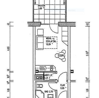 Gepflegte 1-Zimmer-Wohnung mit Balkon, FBH und EBK in Gießen