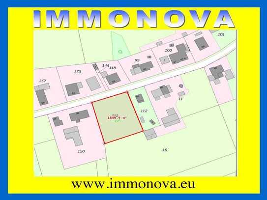 Voll erschlossenes Baugrundstück für bis zu 4 Doppelhaushälften, 36.5m Front , 48,7 m Tief, Südlage