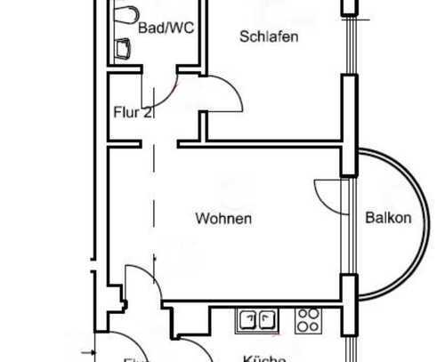 Helle und ruhige 2-Zimmer-Wohnung mit Balkon und Tiefgaragenplatz in Oberschöneweide, Berlin