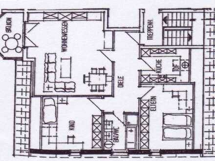 Gepflegte 3,5-Raum-Dachgeschosswohnung mit Balkon und Einbauküche in Hohentengen