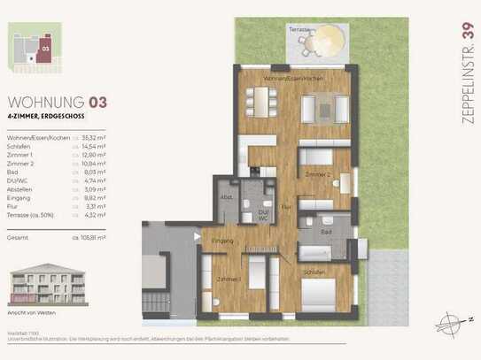 4 - Zi. Neubau Erdgeschosswohnung (Whg. 03)