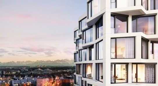 Design-Apartment, 10. Stock FRIENDS-Tower 1, Blick über München
