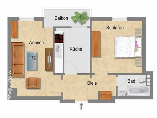 Modernisierte 2,0 Zimmerwohnung in Bedingrade